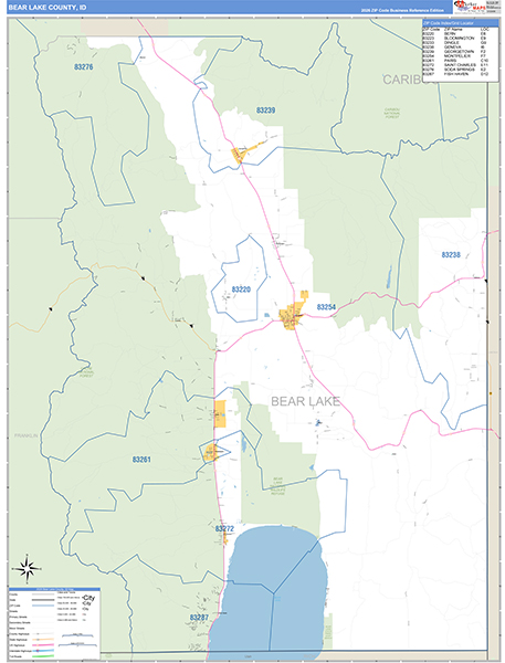 Bear Lake County, ID Zip Code Map